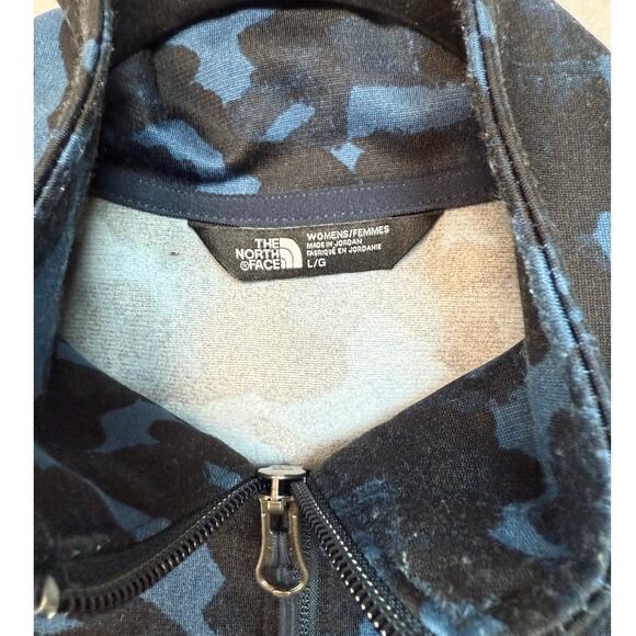 The North Face Full Zip Jacket, Black/Blue Camo Print, Size Large - Picture 3 of 4